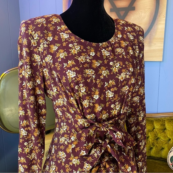 Vintage 90s Jamie Brooke Floral Boho Maxi Dress Size Medium - Picture 4 of 10